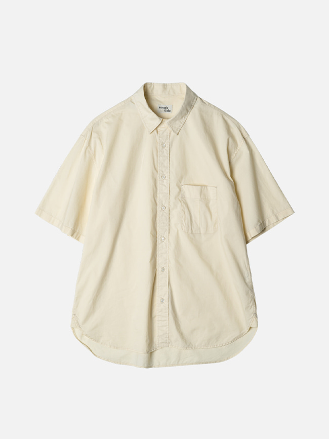 러프사이드_ Shirring Half Shirt [Neutral Yellow]