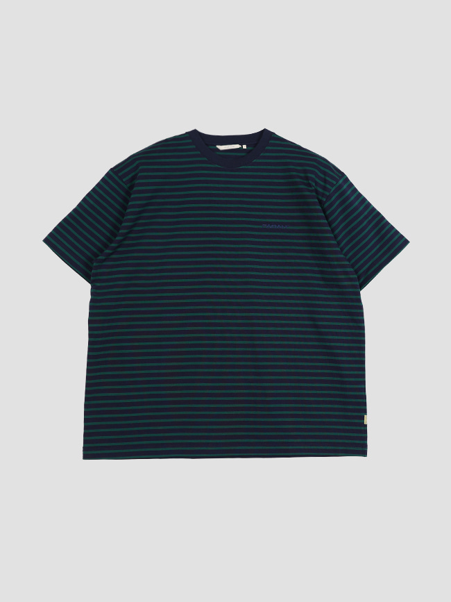 파라_ Striped T-shirt [NAVY/GREEN]